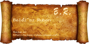 Belász Ruben névjegykártya